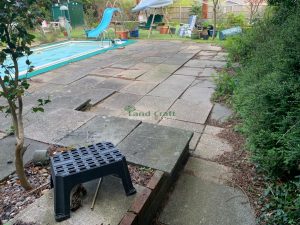 Brindle Block Paved Patio with Charcoal Border in Haywards Heath